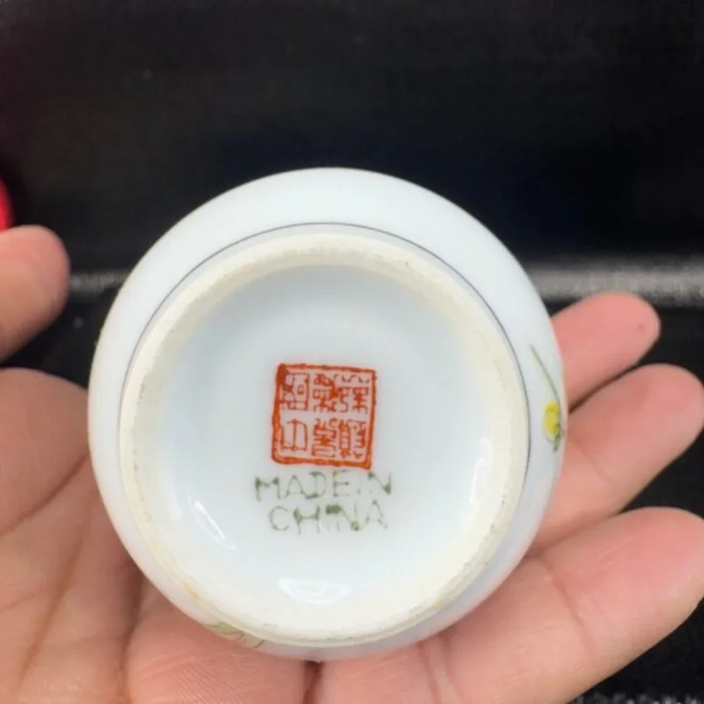 Zhongguo Jingdezen Zhi Bottle Bud Vase Fine Porcelain Vase Birds‎ Flowers VTG